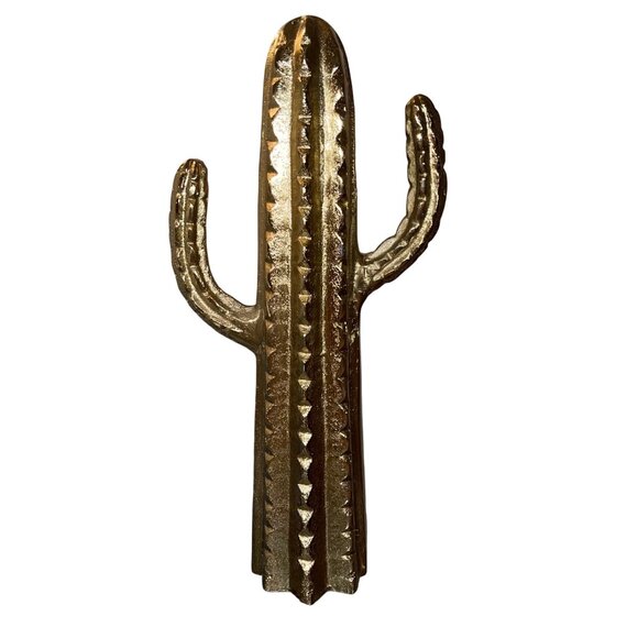 Gold Metal Chunky Cactus Decor Heavy Collection - Picture 2 of 9